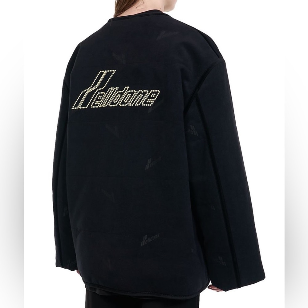 We11Done velvet padding logo jacket